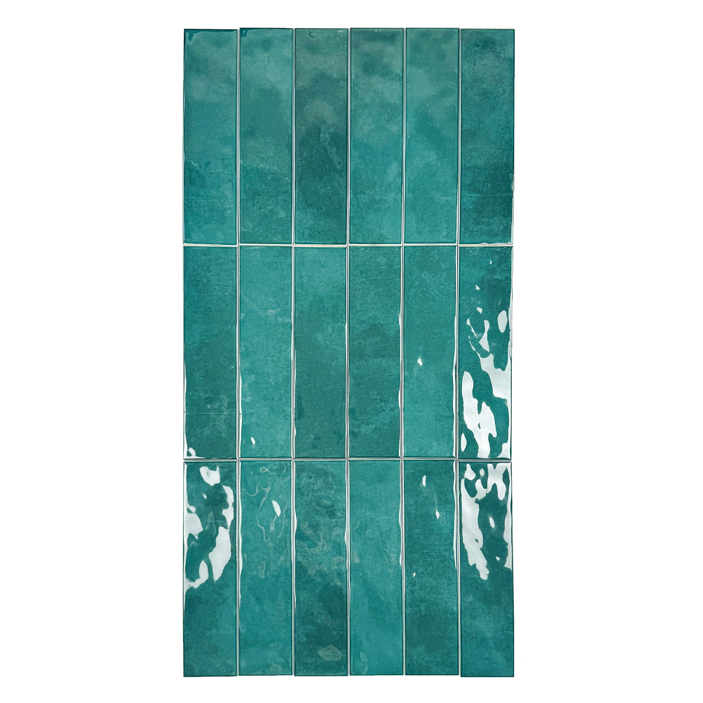 Tonal Symphony Dark Green Glossy Ceramic Artisanal Tile