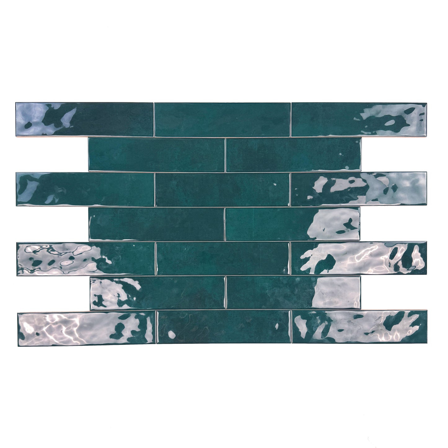 Tonal Symphony Dark Green Glossy Ceramic Artisanal Tile