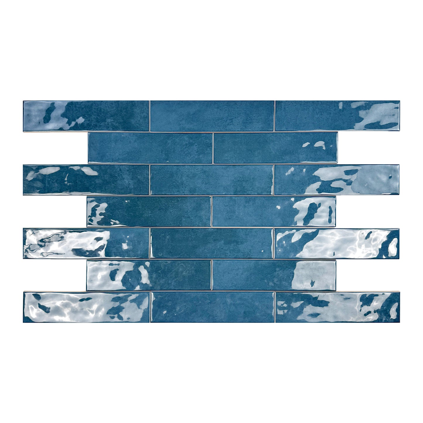 Tonal Symphony Dark Blue Glossy Ceramic Artisanal Tile