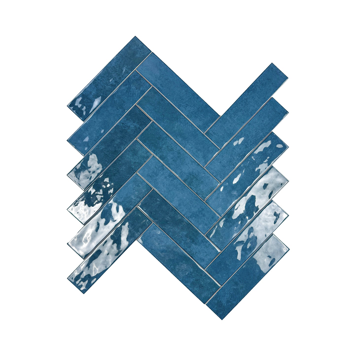 Tonal Symphony Dark Blue Glossy Ceramic Artisanal Tile