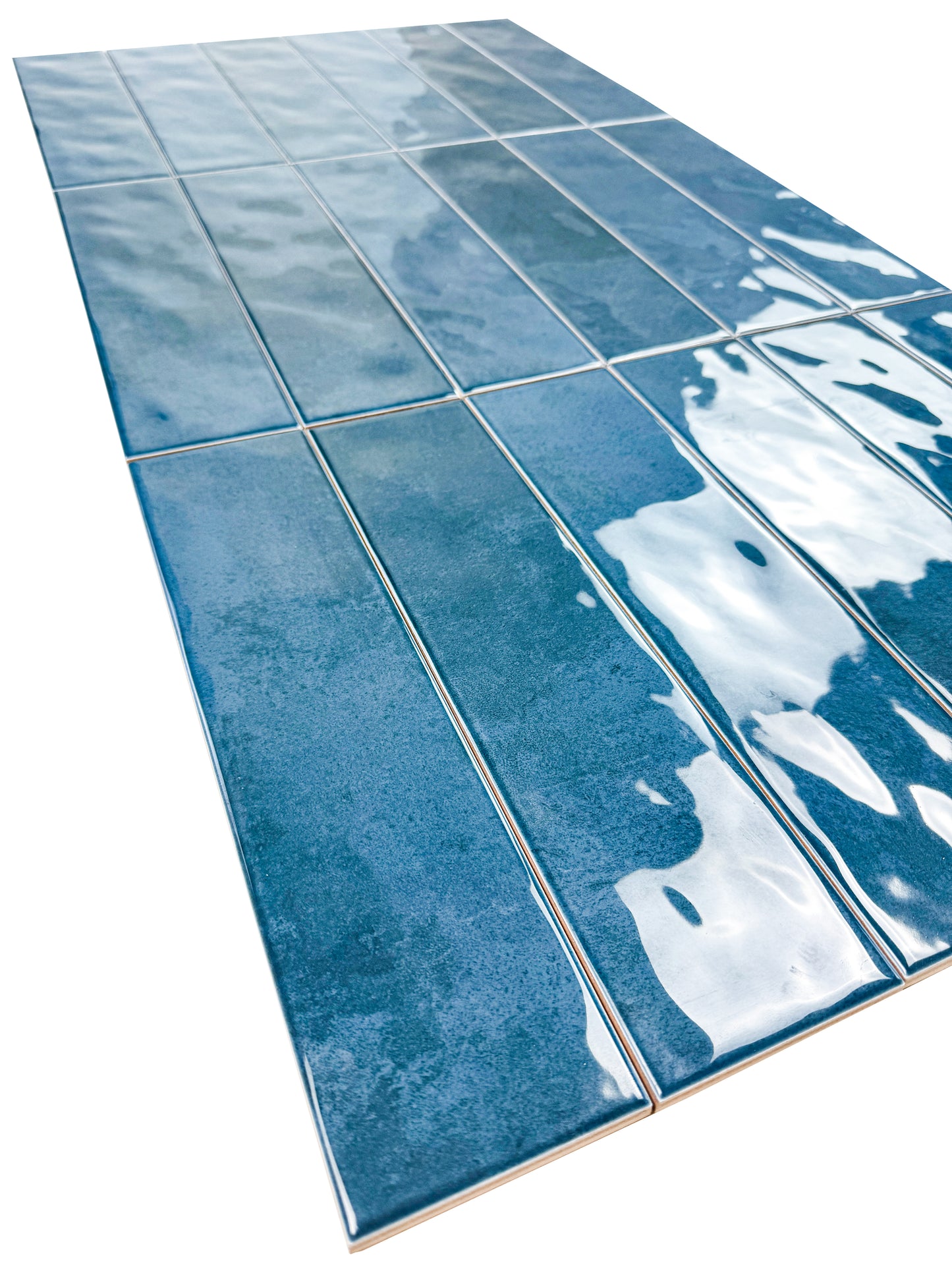 Tonal Symphony Dark Blue Glossy Ceramic Artisanal Tile