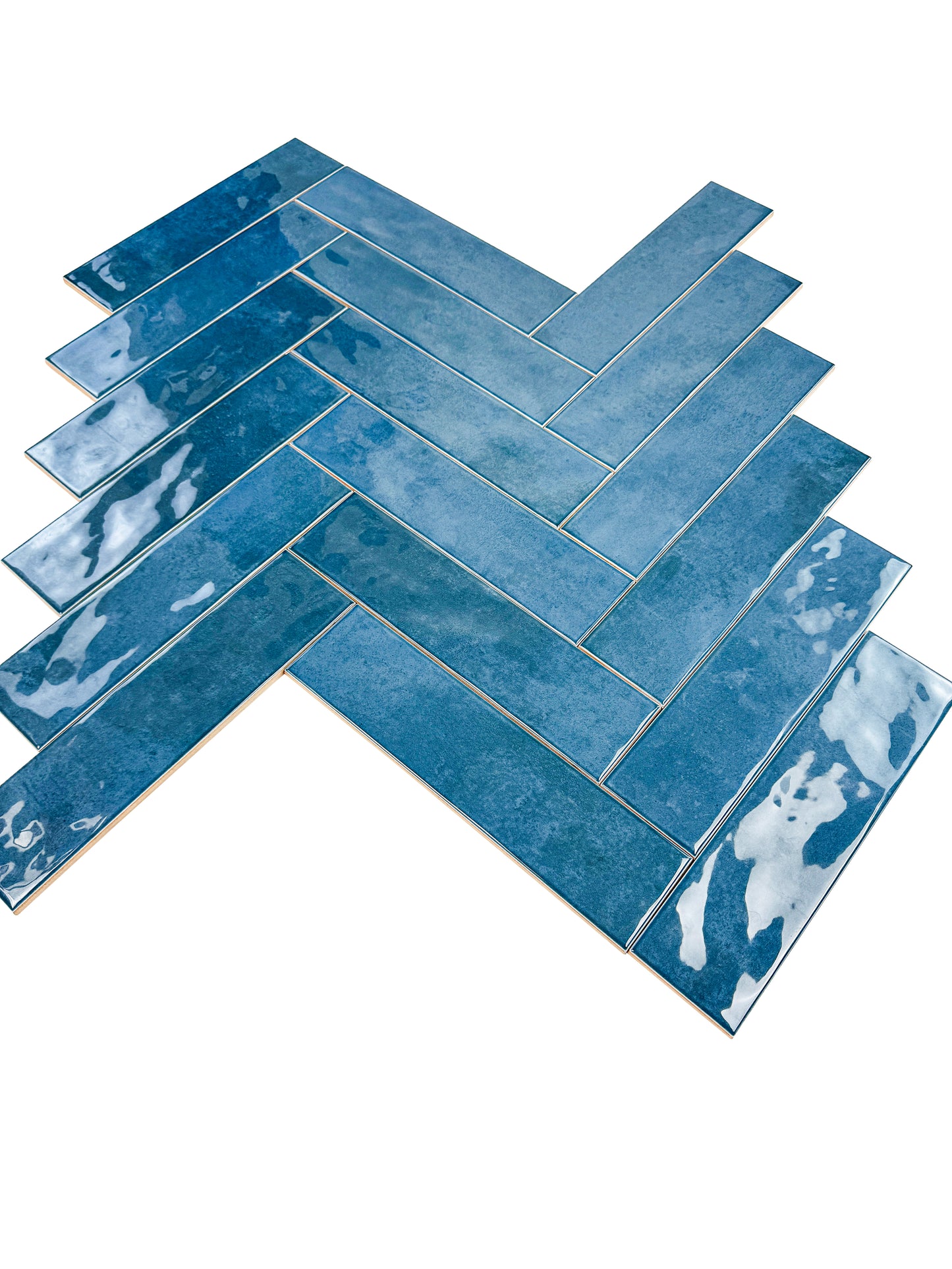 Tonal Symphony Dark Blue Glossy Ceramic Artisanal Tile