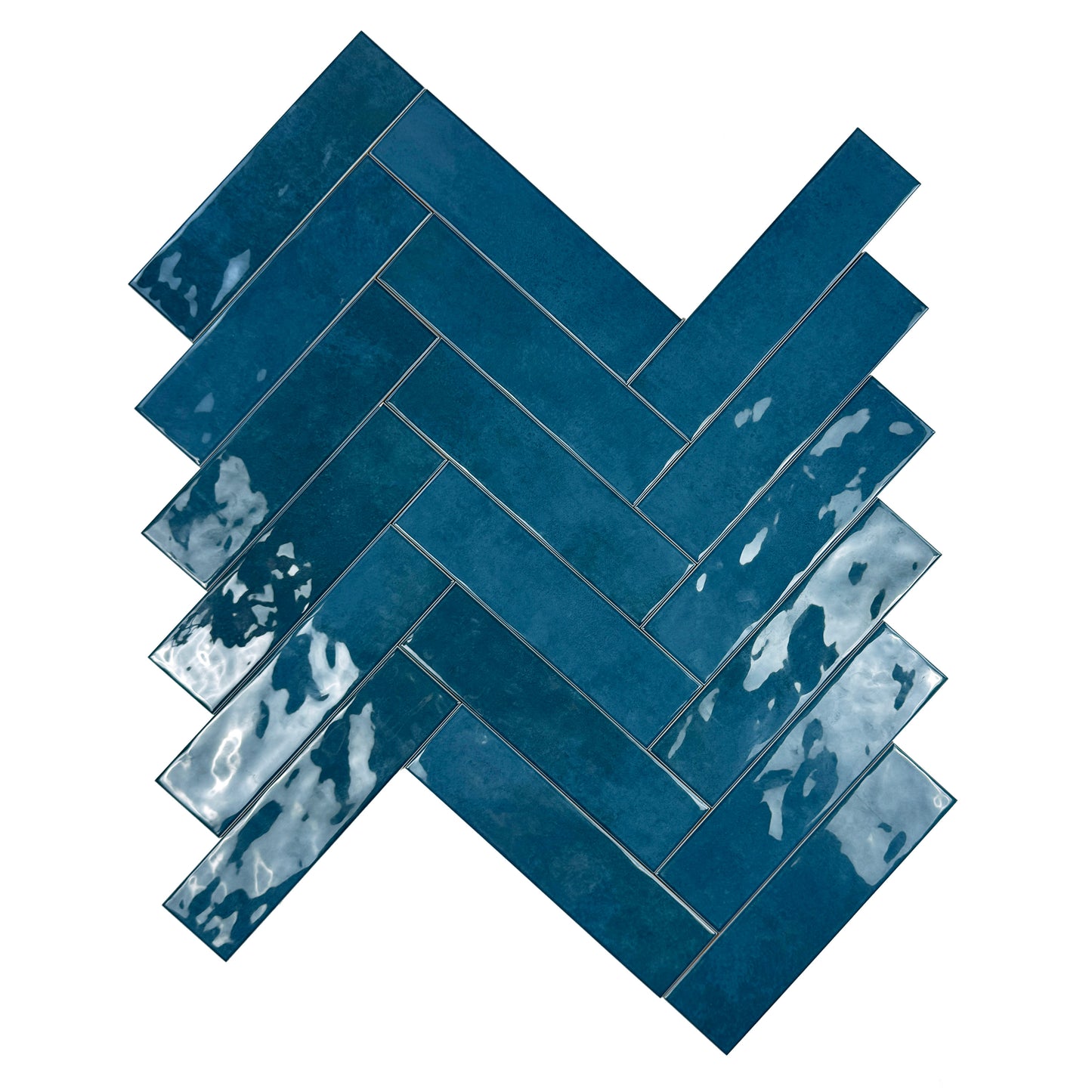 Tonal Symphony Dark Blue Glossy Ceramic Artisanal Tile