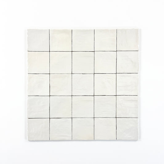 Spanish Moonlight Pearl Series Light Beige Semimatte Ceramic Artisanal Tile