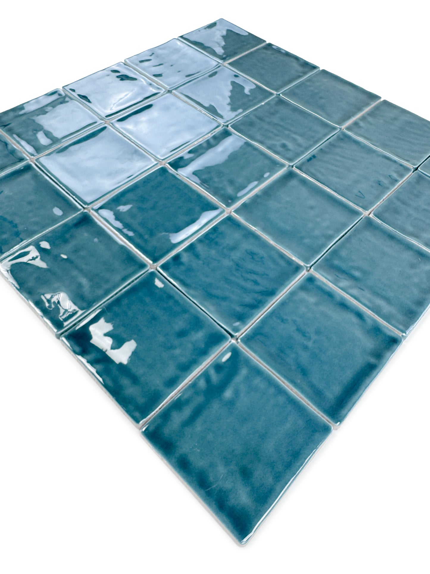 Portofino Series Capri Blue Handmade High Gloss Crackle Glaze Ceramic Tile