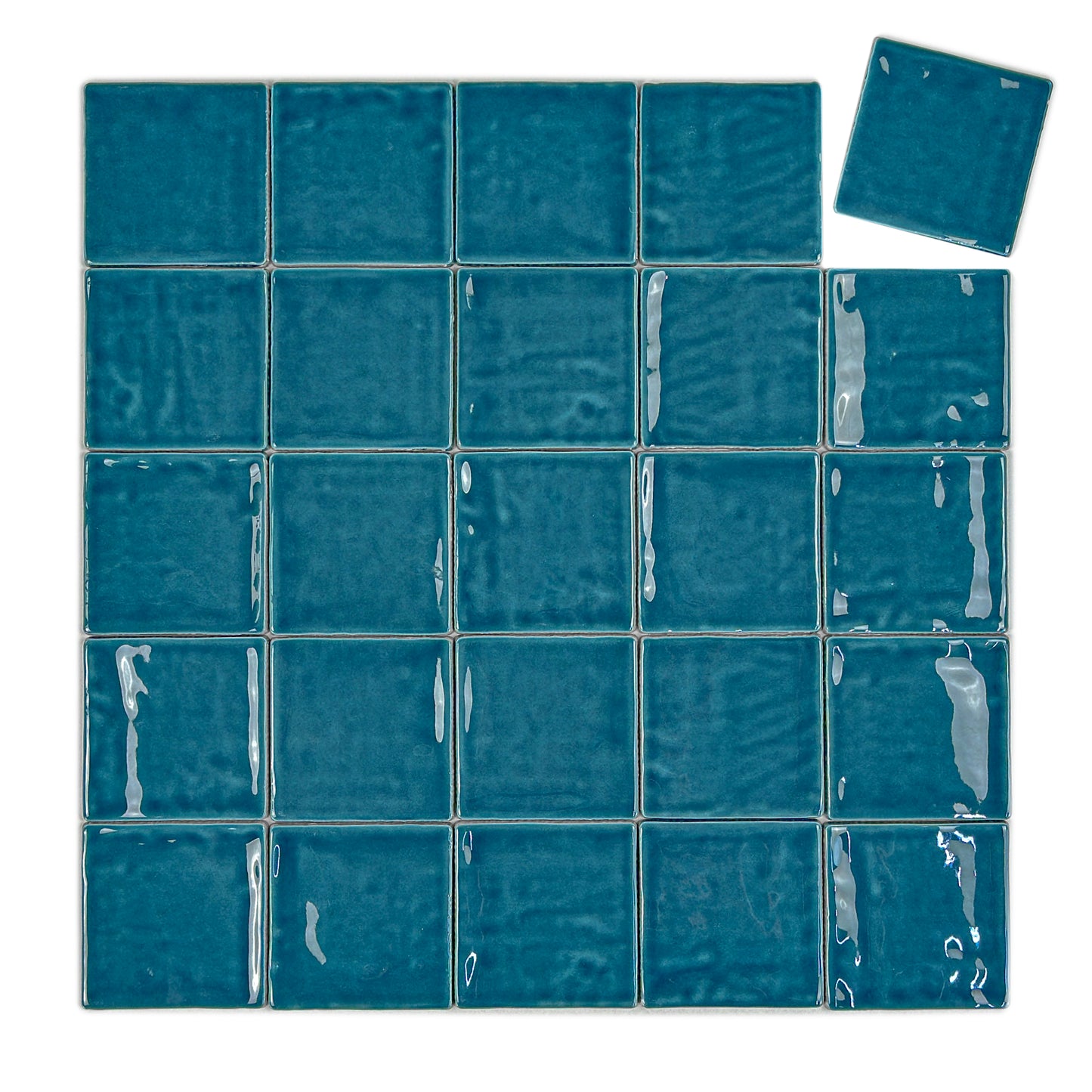 Portofino Series Capri Blue Handmade High Gloss Crackle Glaze Ceramic Tile