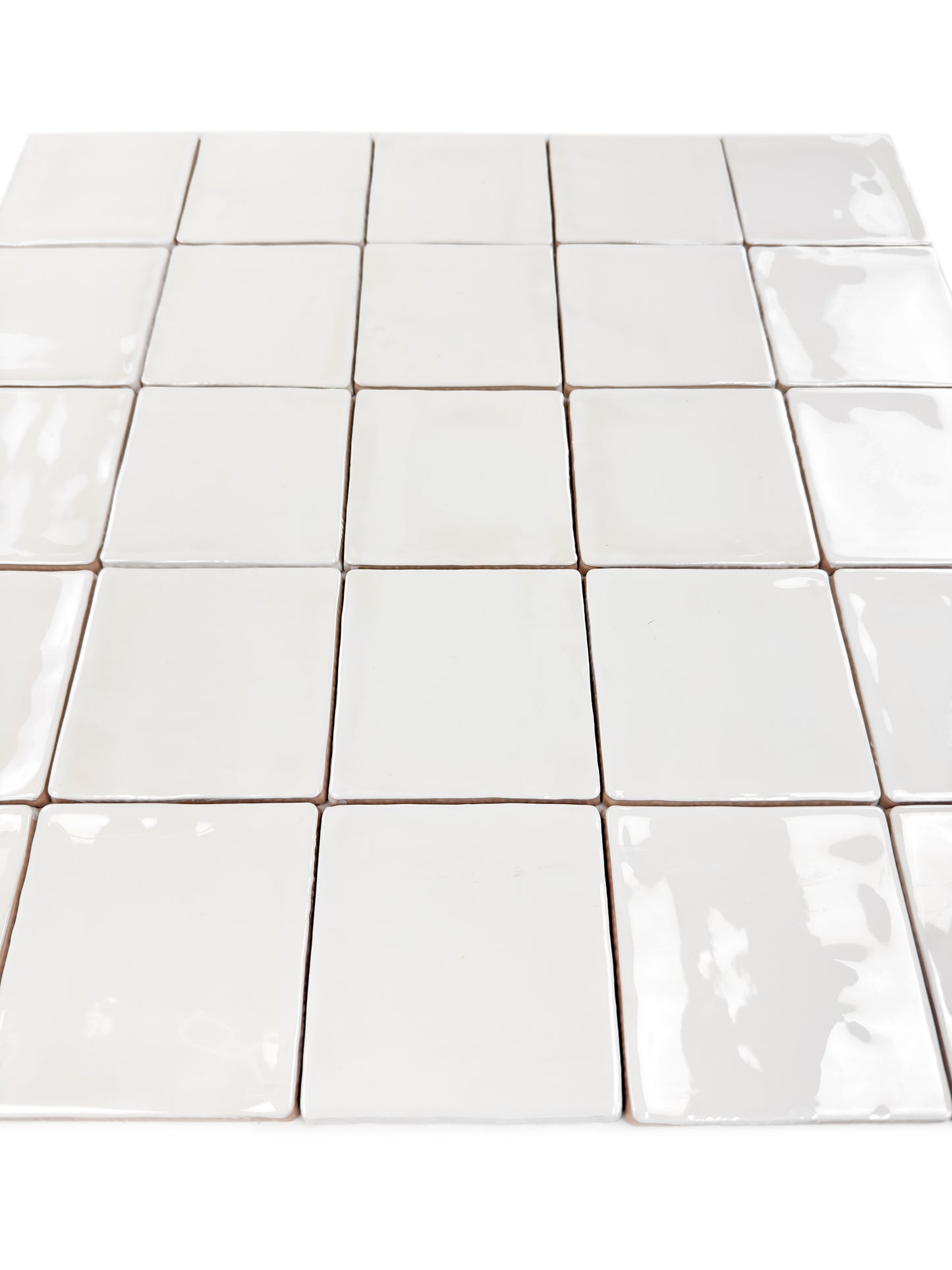 Portofino Series Ivory White Handmade High Gloss Crackle Glaze Ceramic Tile