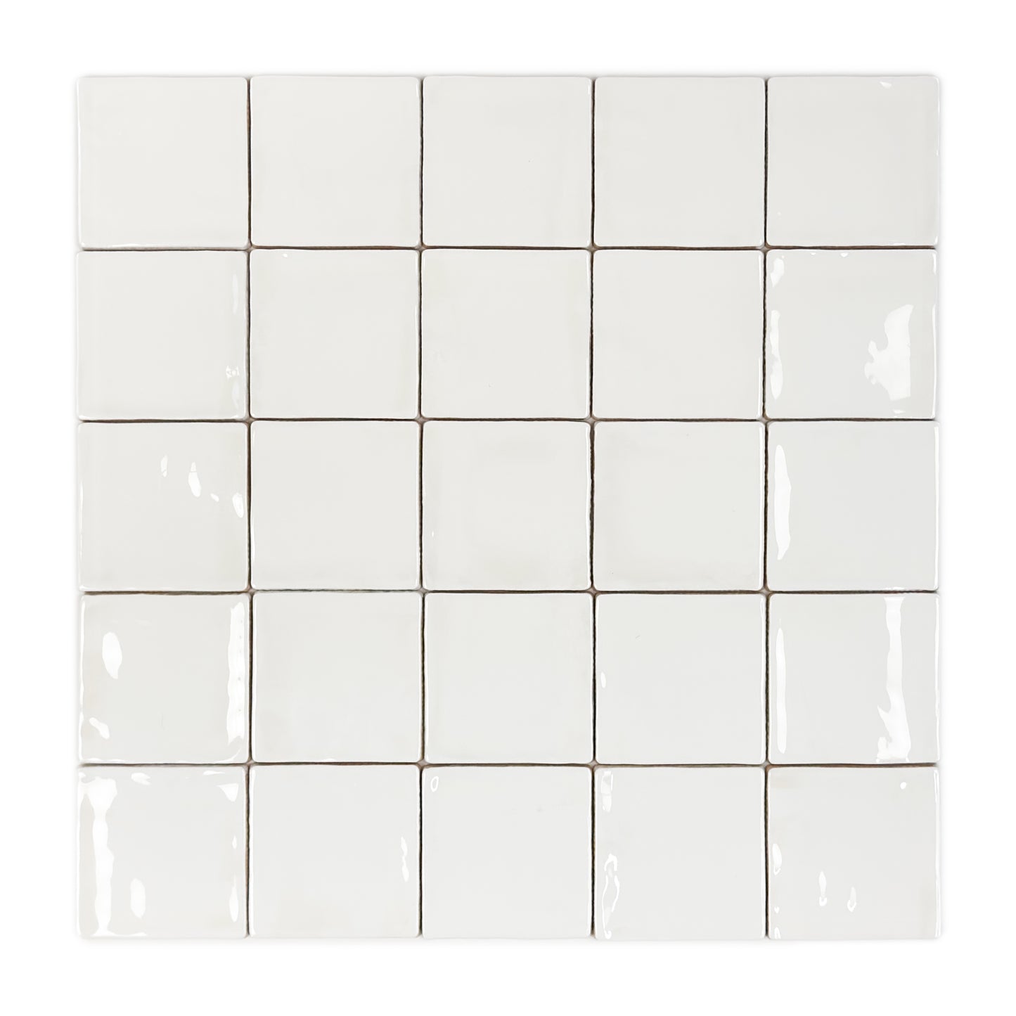 Portofino Series Ivory White Handmade High Gloss Crackle Glaze Ceramic Tile