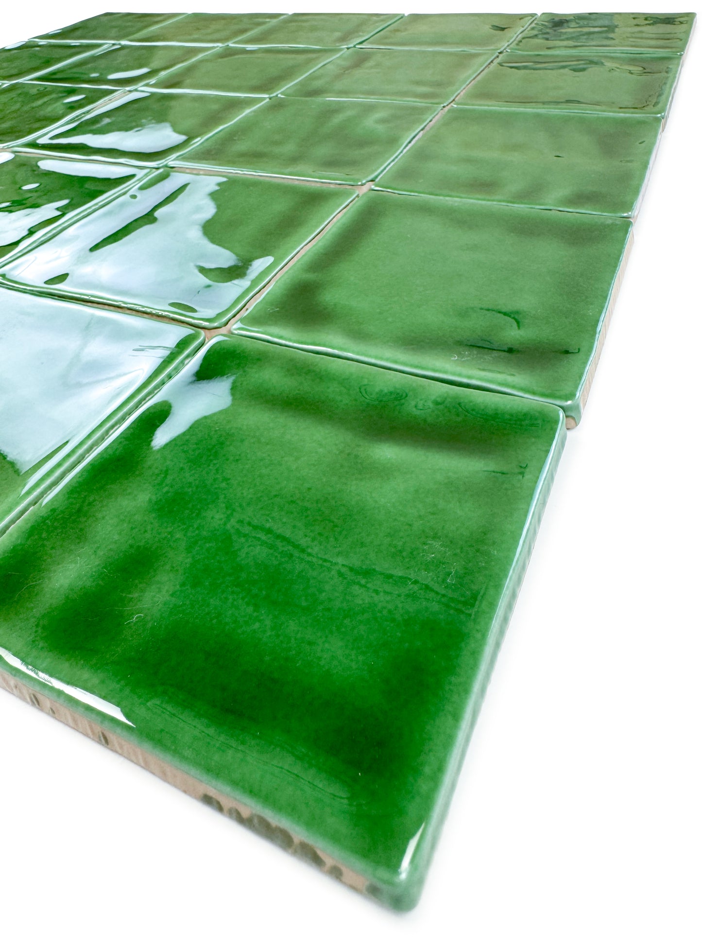 Portofino Series Jade Green Handmade High Gloss Crackle Glaze Ceramic Tile
