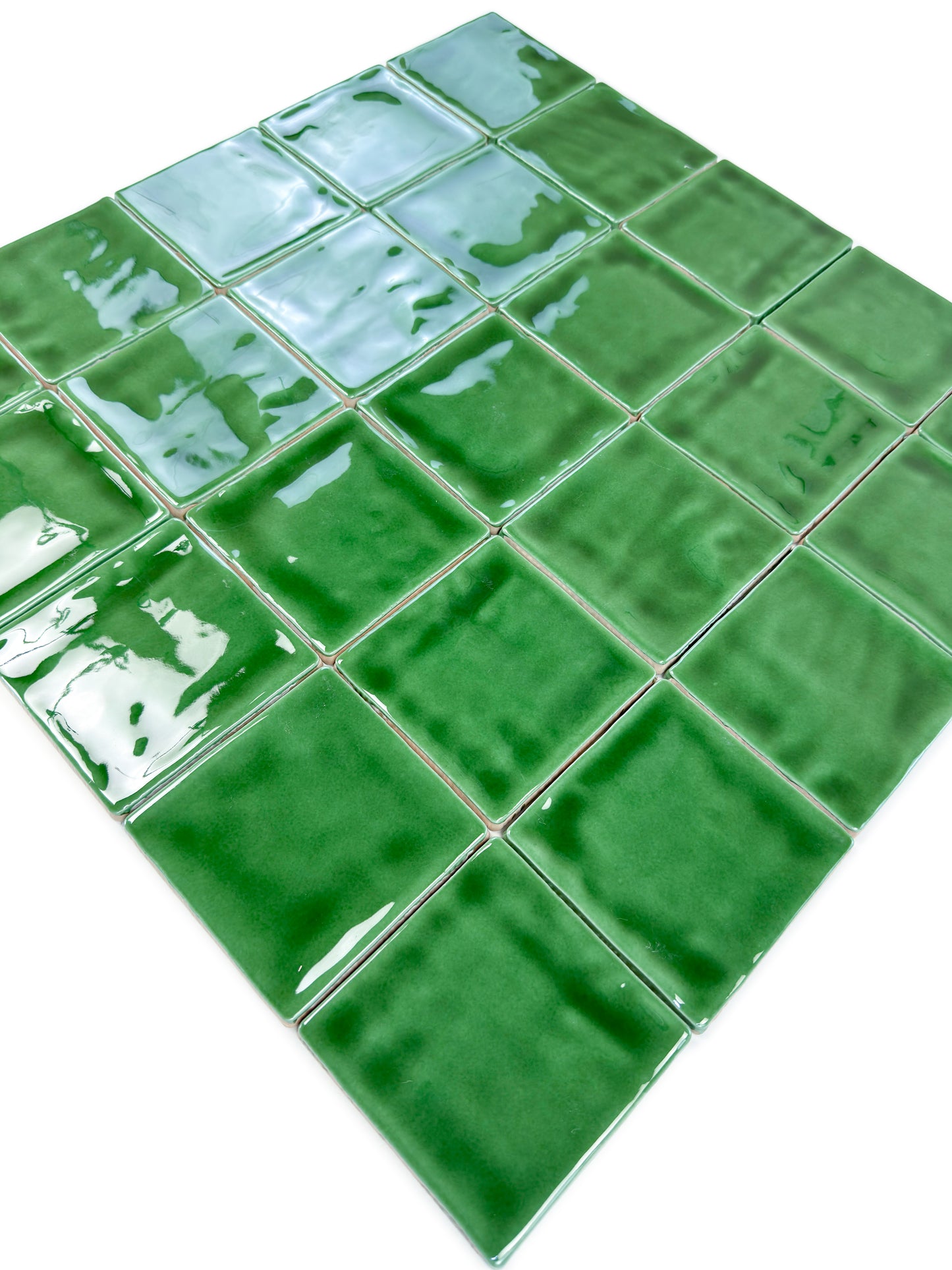 Portofino Series Jade Green Handmade High Gloss Crackle Glaze Ceramic Tile