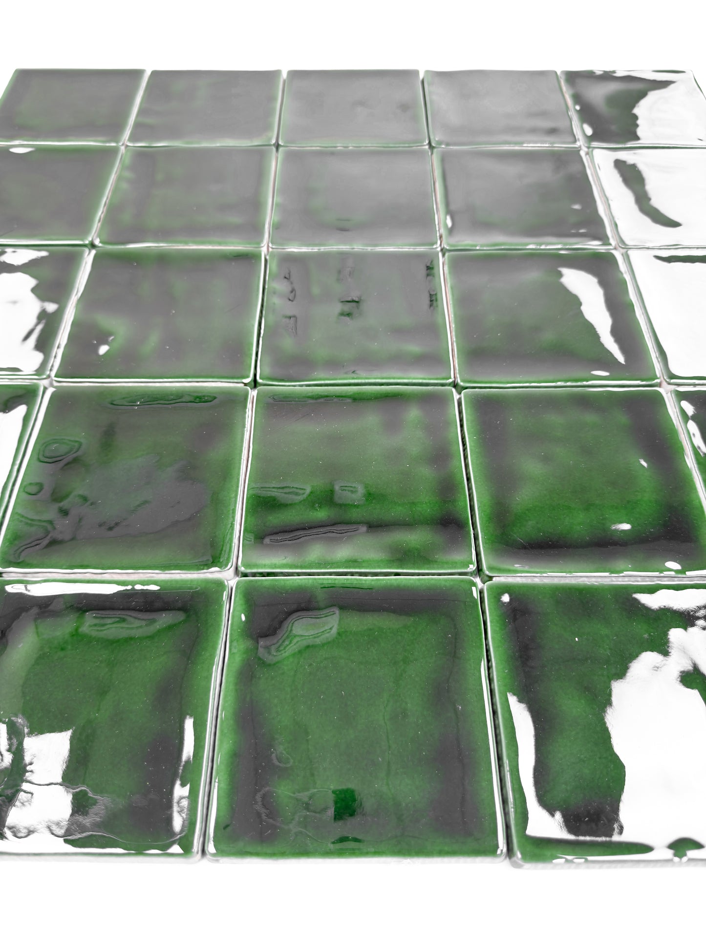 Portofino Series Emerald Green Handmade High Gloss Crackle Glaze Ceramic Tile