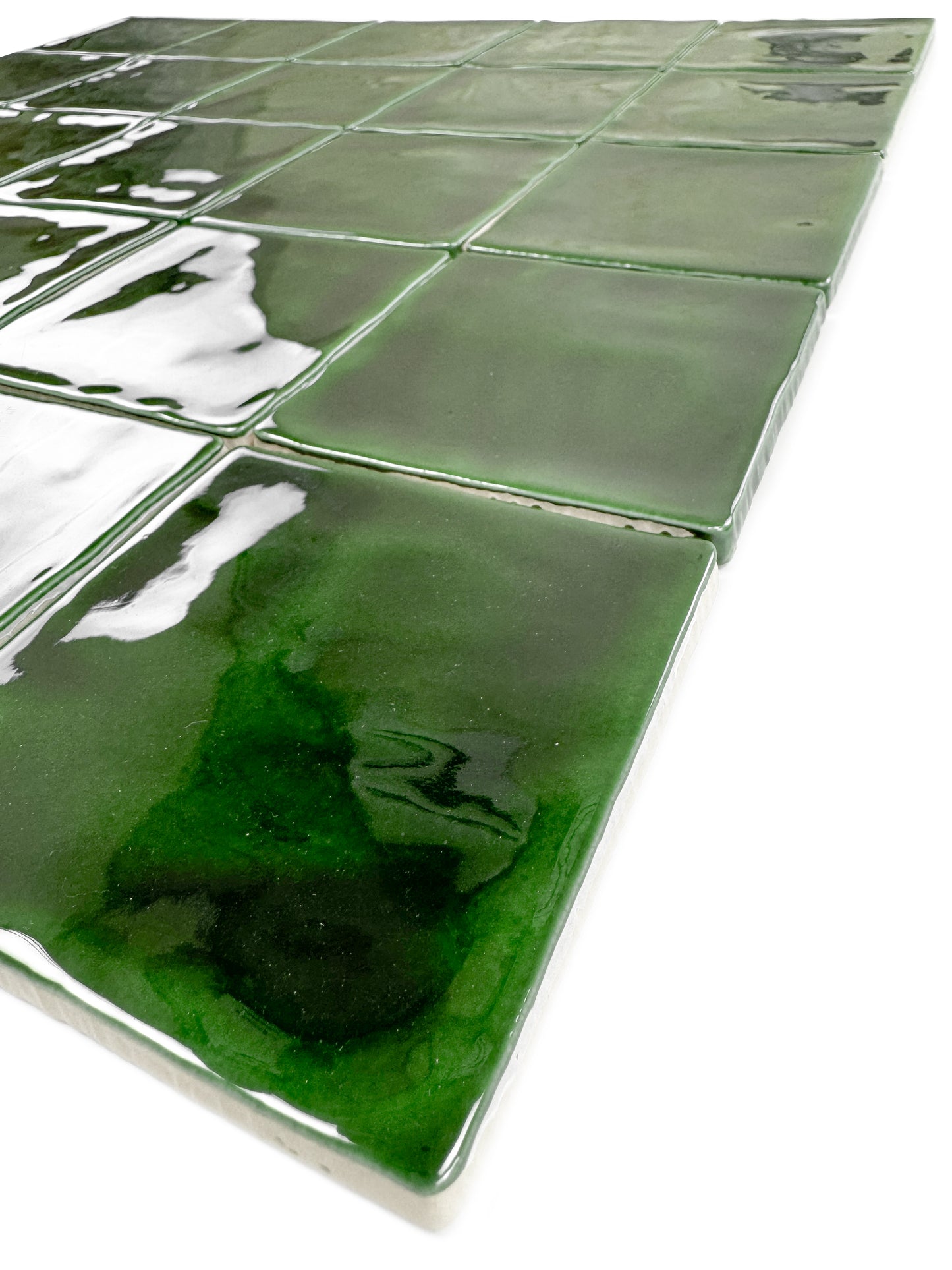 Portofino Series Emerald Green Handmade High Gloss Crackle Glaze Ceramic Tile