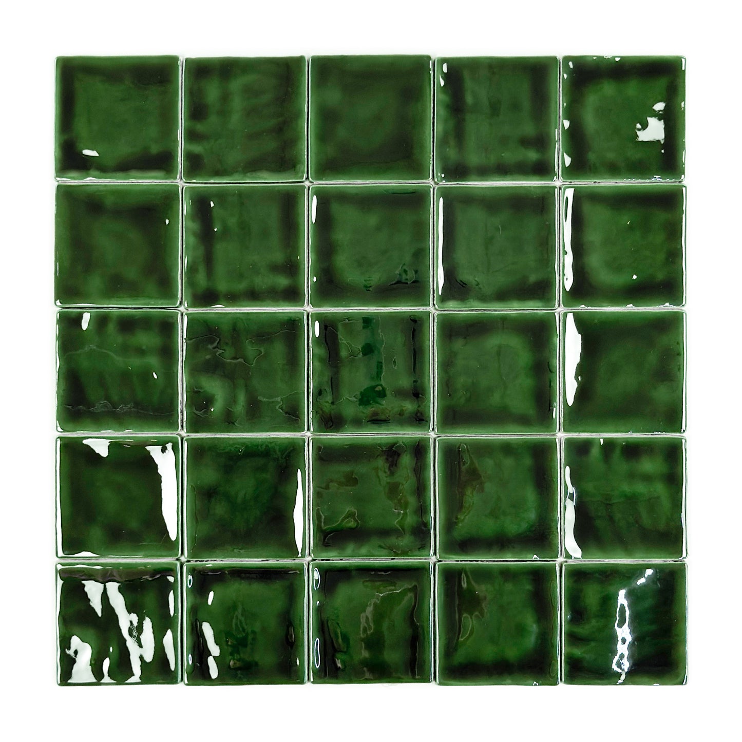 Portofino Series Emerald Green Handmade High Gloss Crackle Glaze Ceramic Tile
