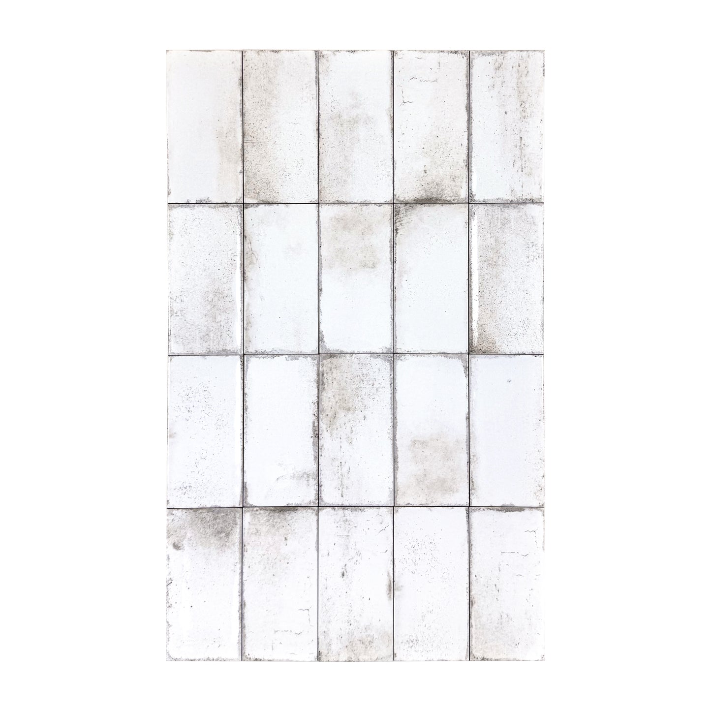 Ivory White Glossy Ceramic Artisanal Tile