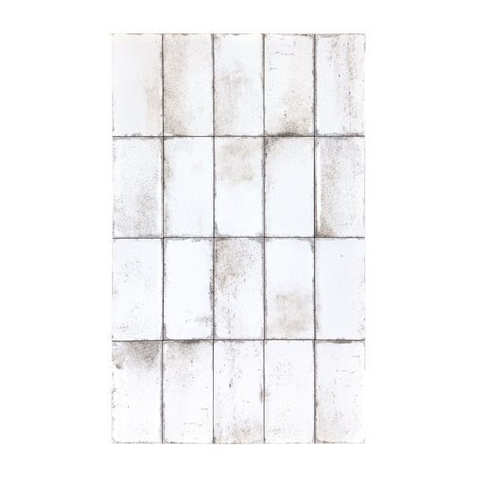 Ivory White Glossy Ceramic Artisanal Tile