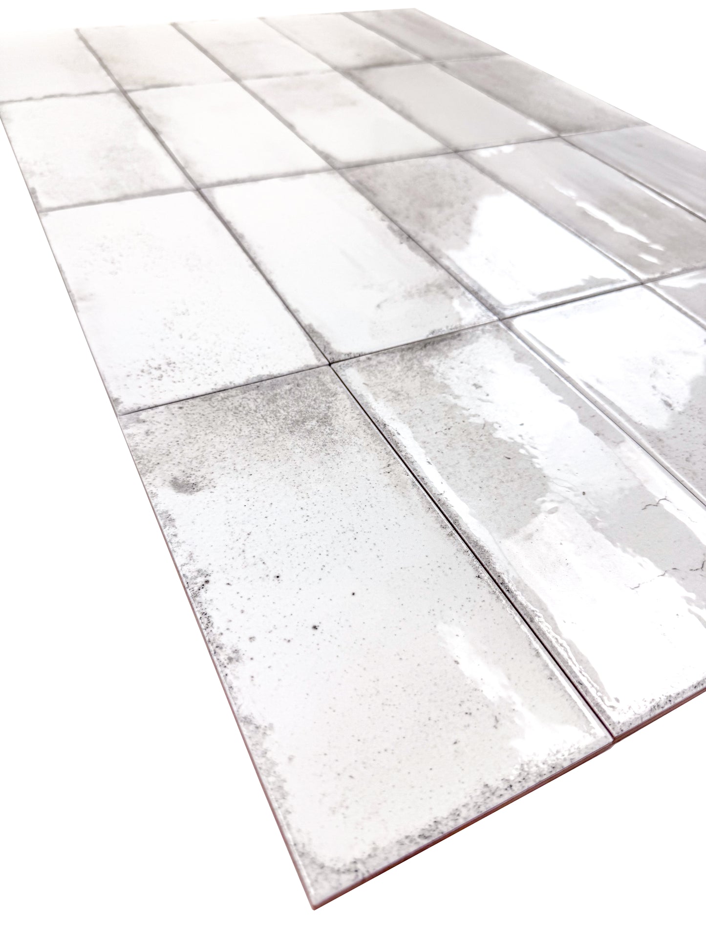 Ivory White Glossy Ceramic Artisanal Tile