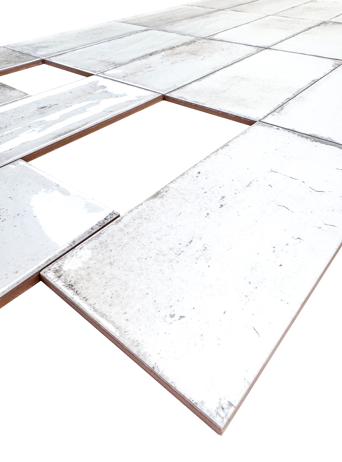 Ivory White Glossy Ceramic Artisanal Tile