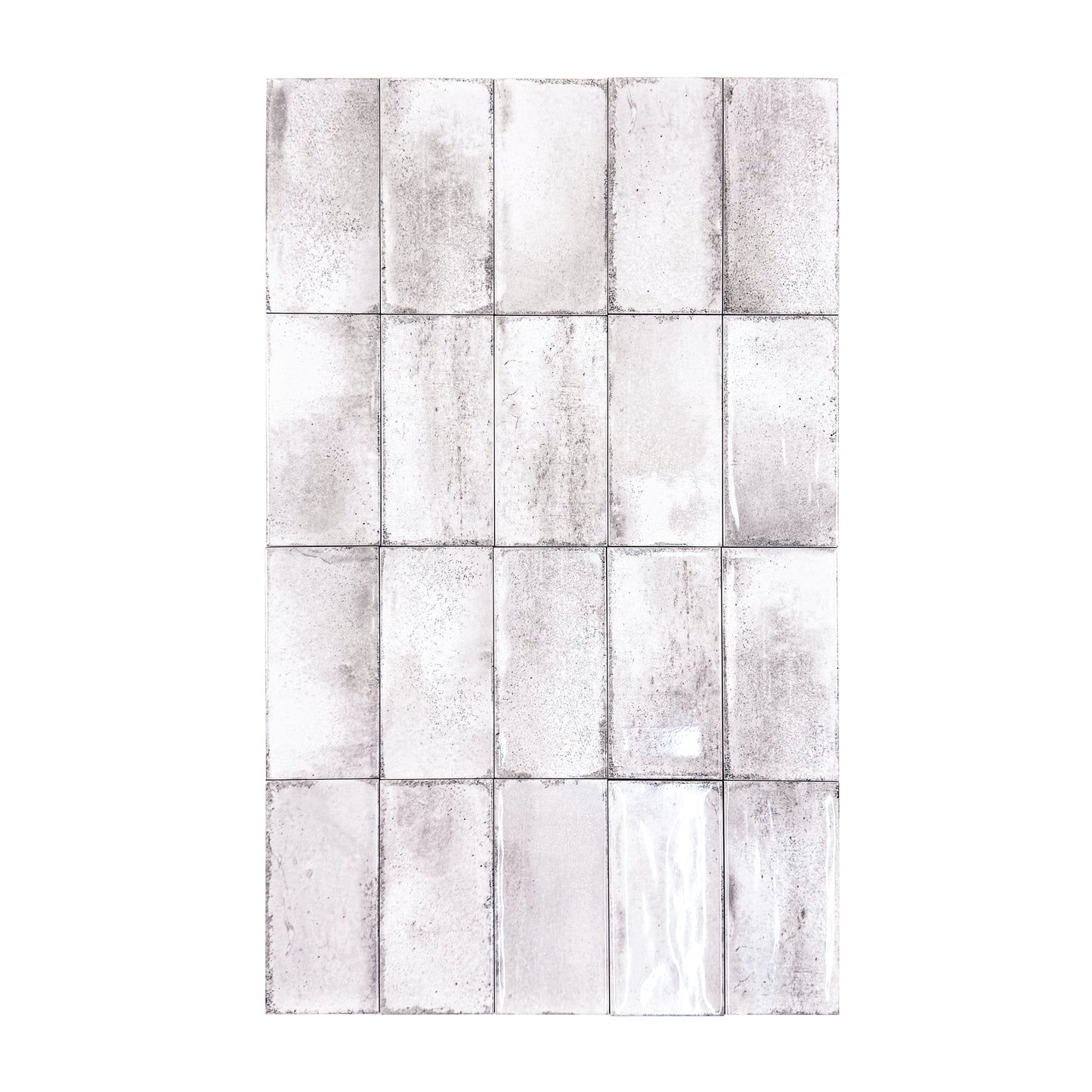 Light Grey Glossy Ceramic Artisanal Tile