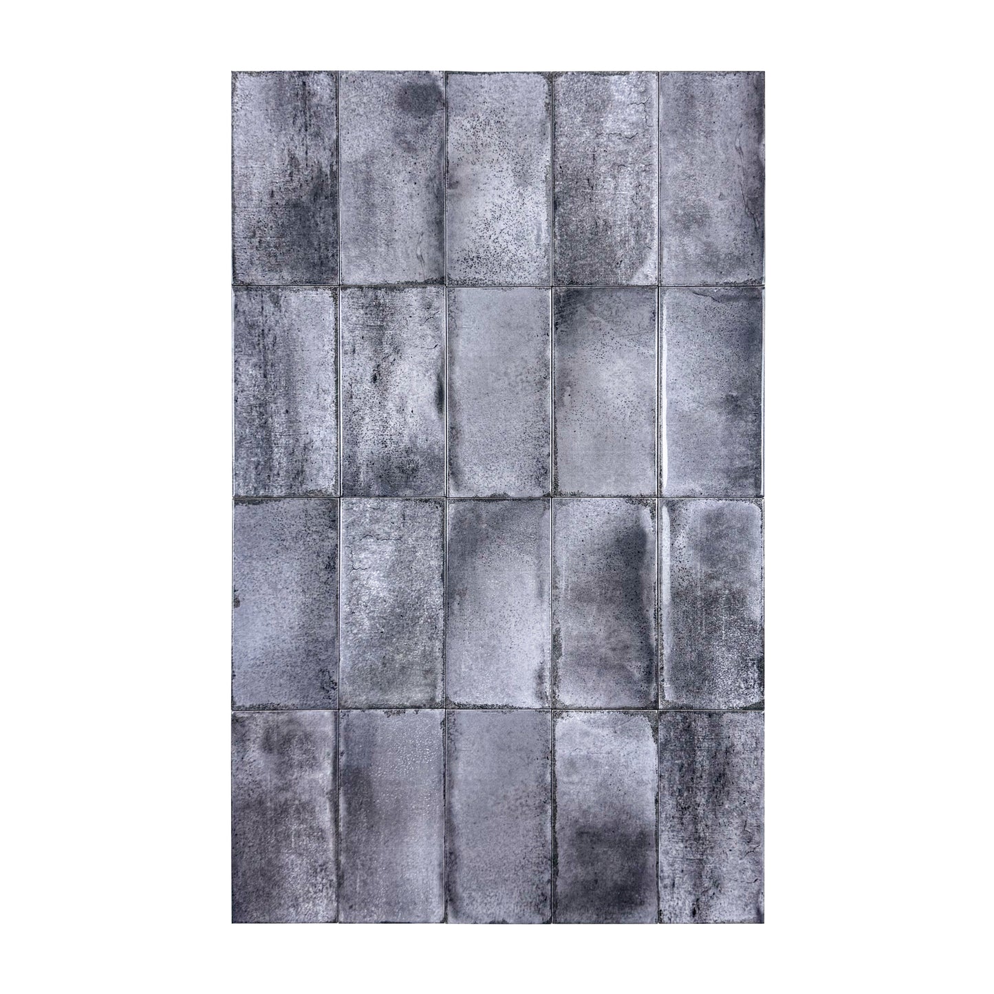 Charcoal Grey Glossy Ceramic Artisanal Tile