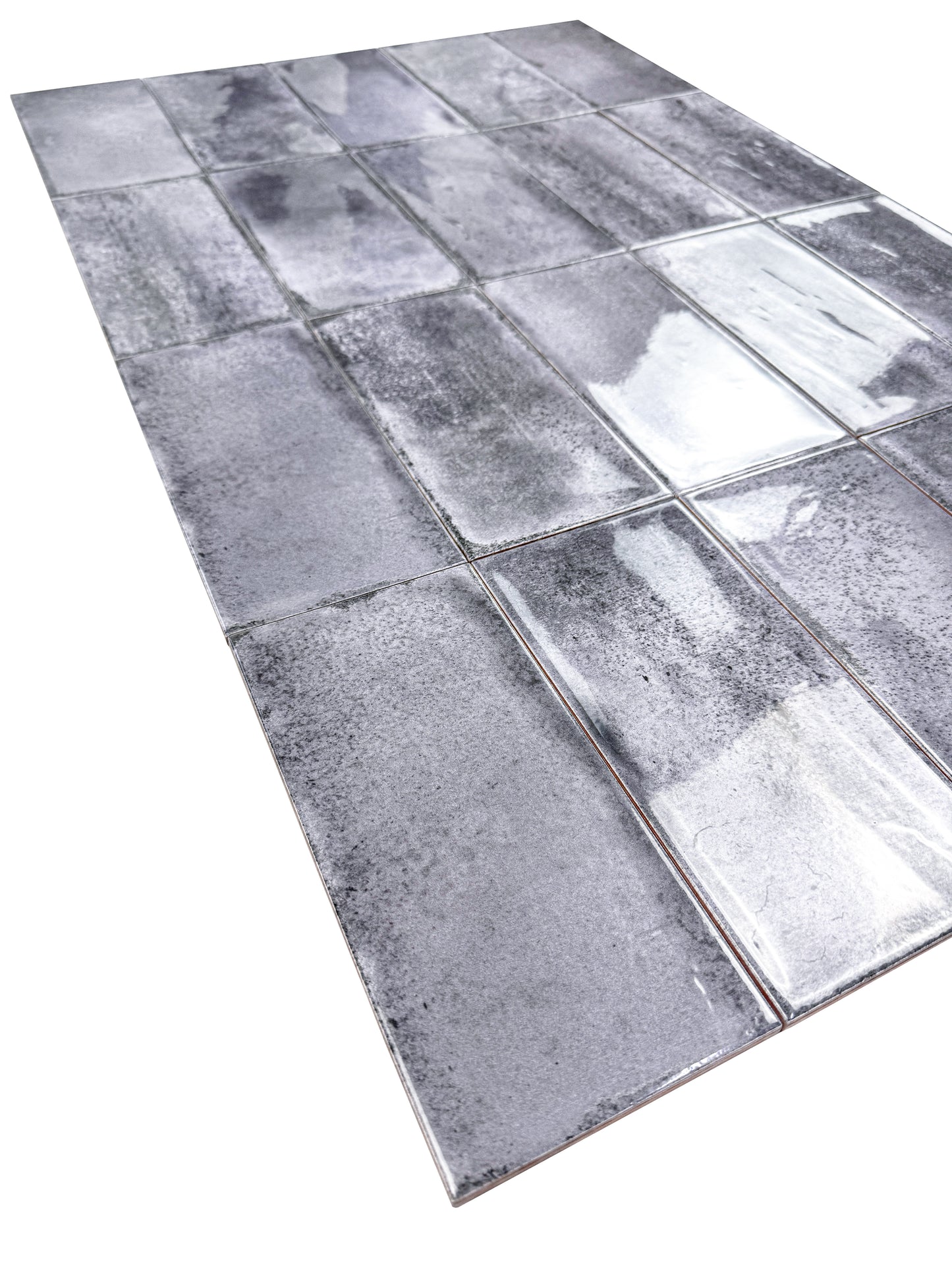 Charcoal Grey Glossy Ceramic Artisanal Tile