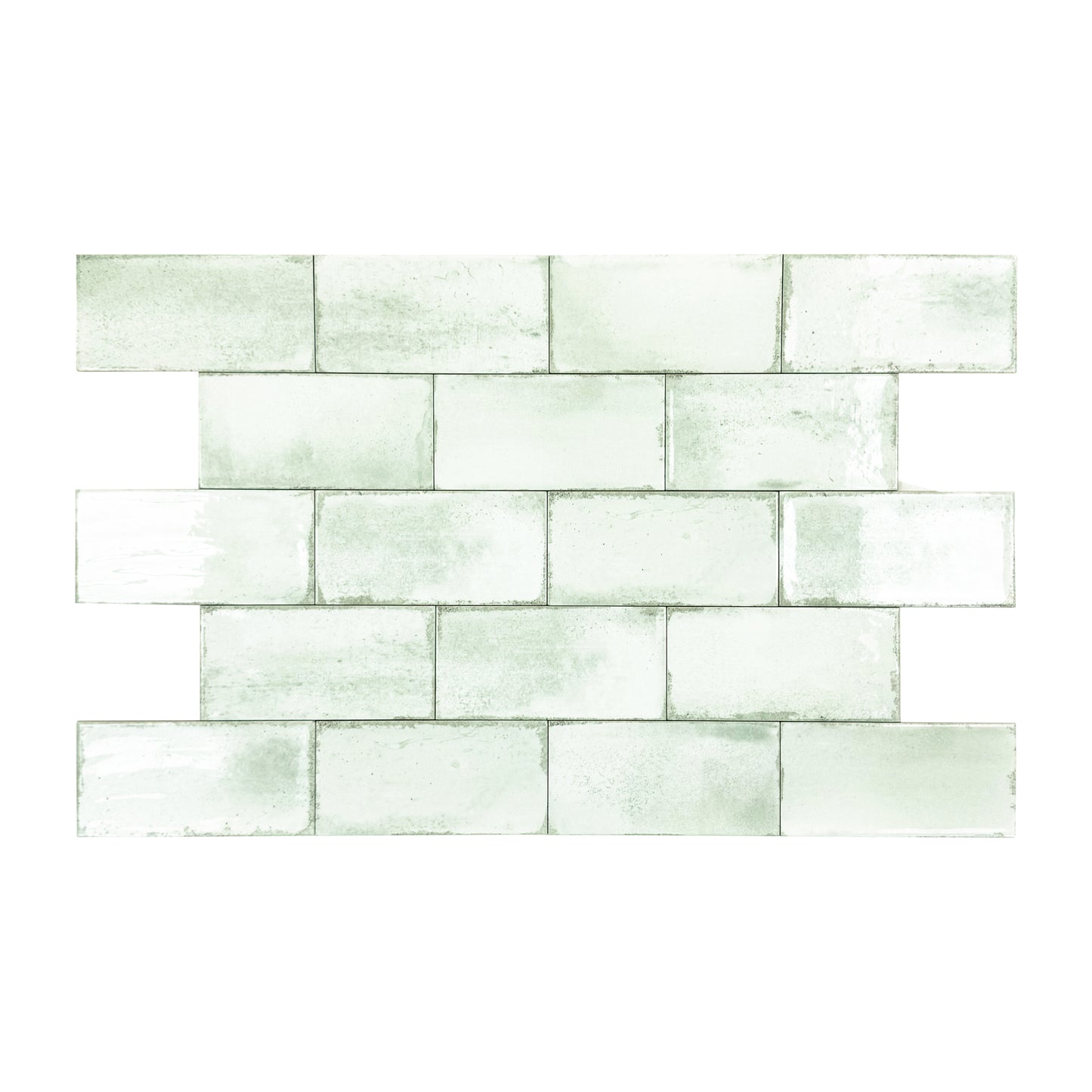 Sage Green Glossy Ceramic Artisanal Tile