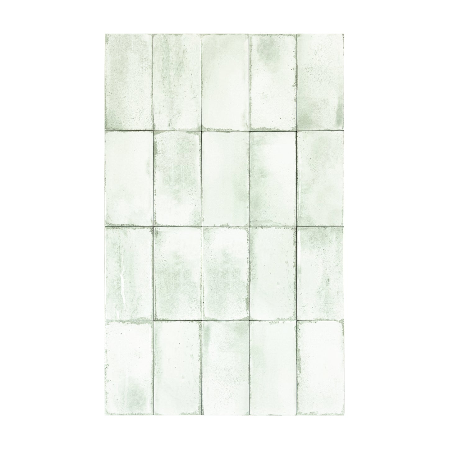 Sage Green Glossy Ceramic Artisanal Tile