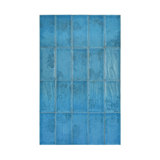 Ocean Blue Matte Ceramic Artisanal Tile