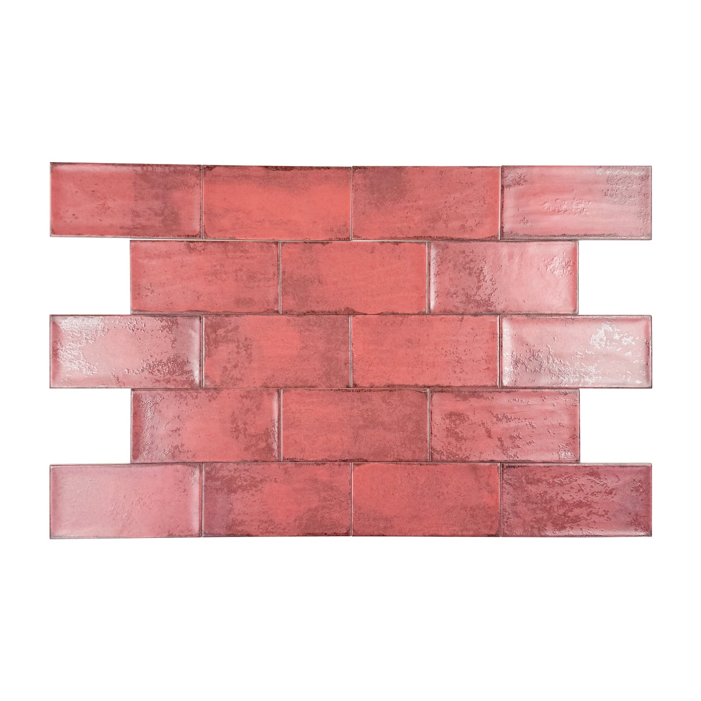 Ruby Red Matte Ceramic Artisanal Tile