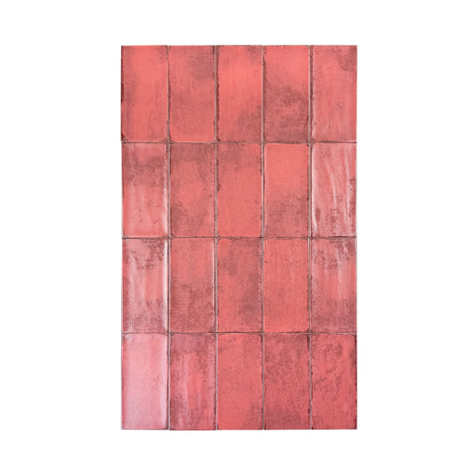Ruby Red Matte Ceramic Artisanal Tile