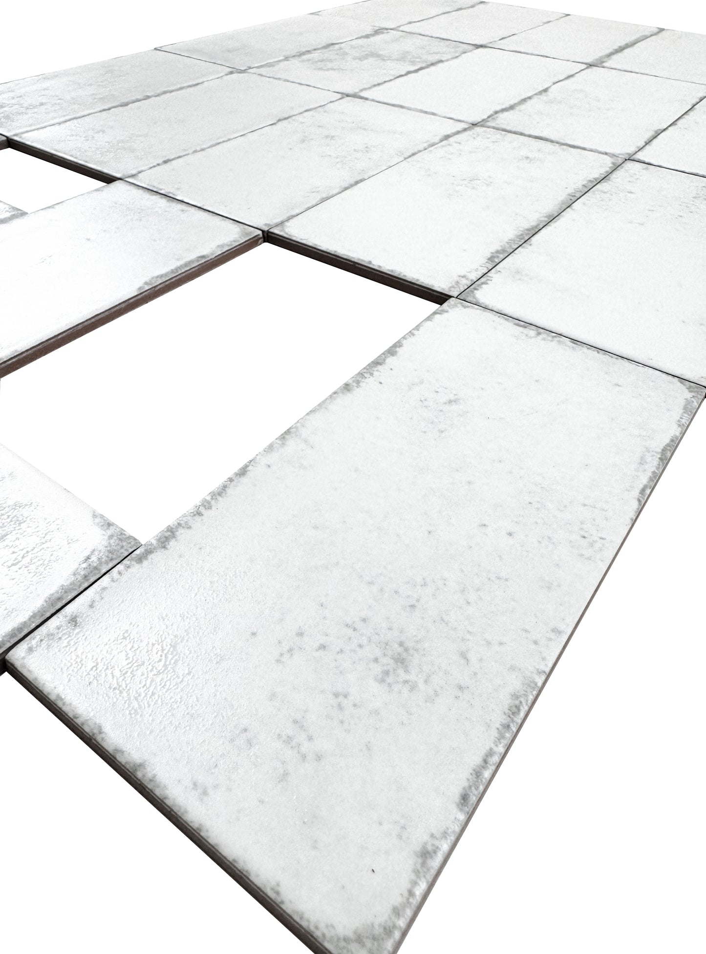 Snow White Matte Ceramic Artisanal Tile