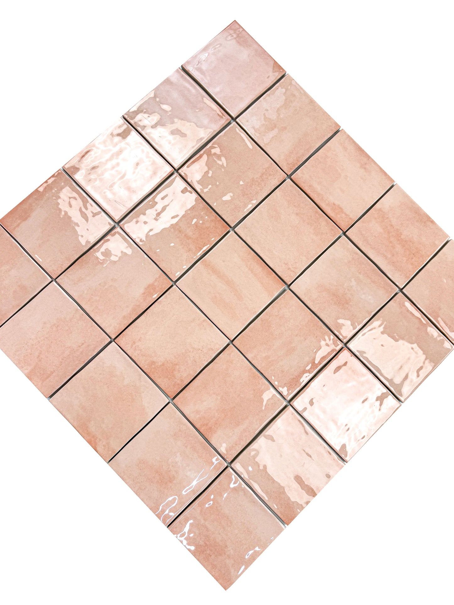 Milan Chromatic Series Cantaloupe Orange Squre Glossy Porcelain Artisanal Tile