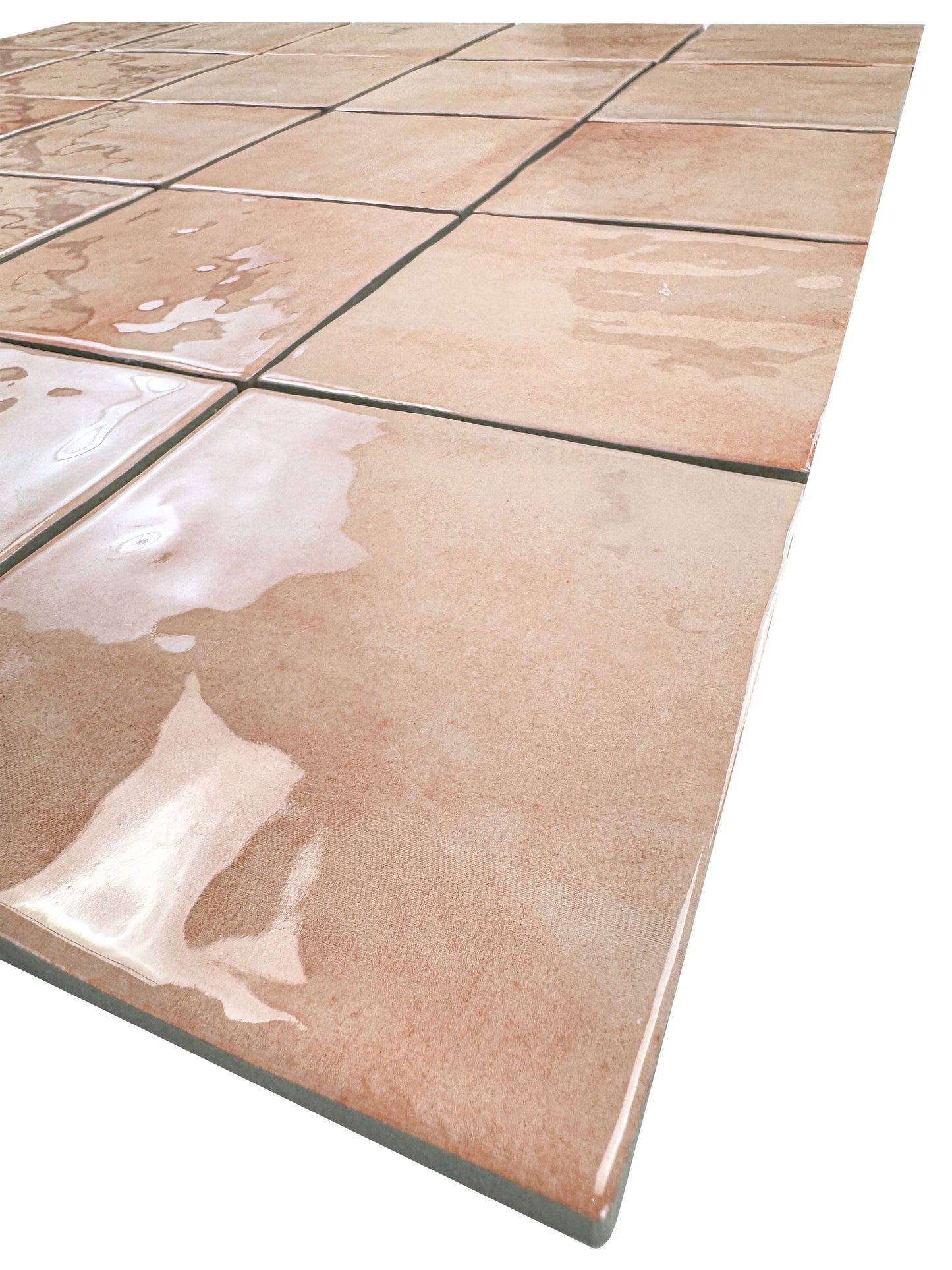 Milan Chromatic Series Cantaloupe Orange Squre Glossy Porcelain Artisanal Tile