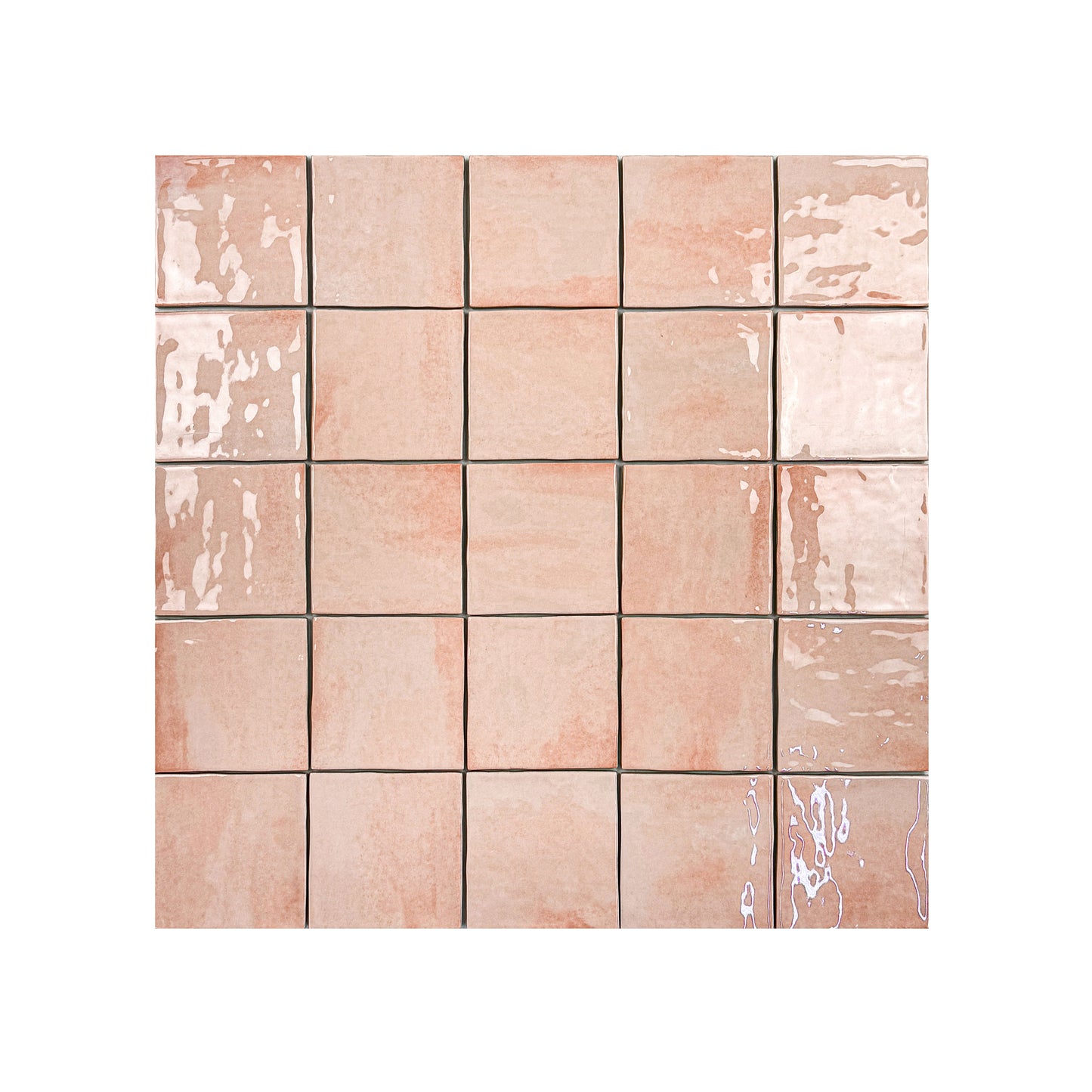 Milan Chromatic Series Cantaloupe Orange Squre Glossy Porcelain Artisanal Tile