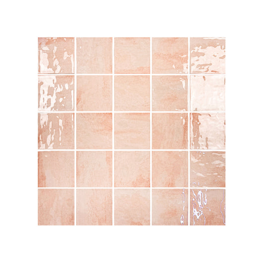 Milan Chromatic Series Cantaloupe Orange Squre Glossy Porcelain Artisanal Tile