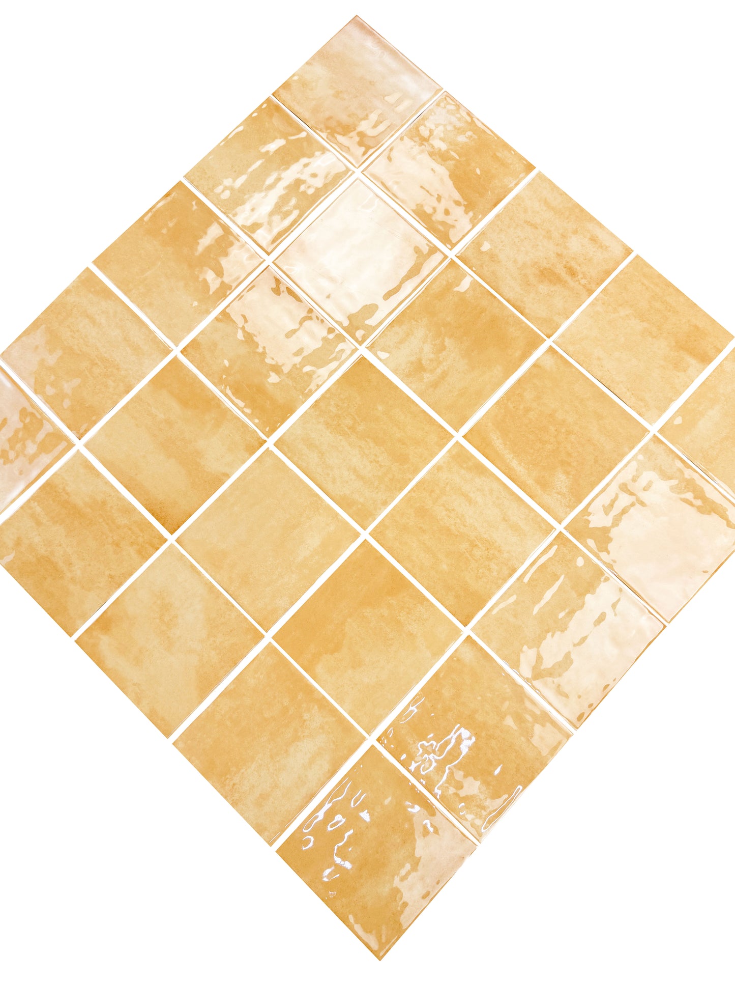 Milan Chromatic Series Butter Yellow Squre Glossy Porcelain Artisanal Tile