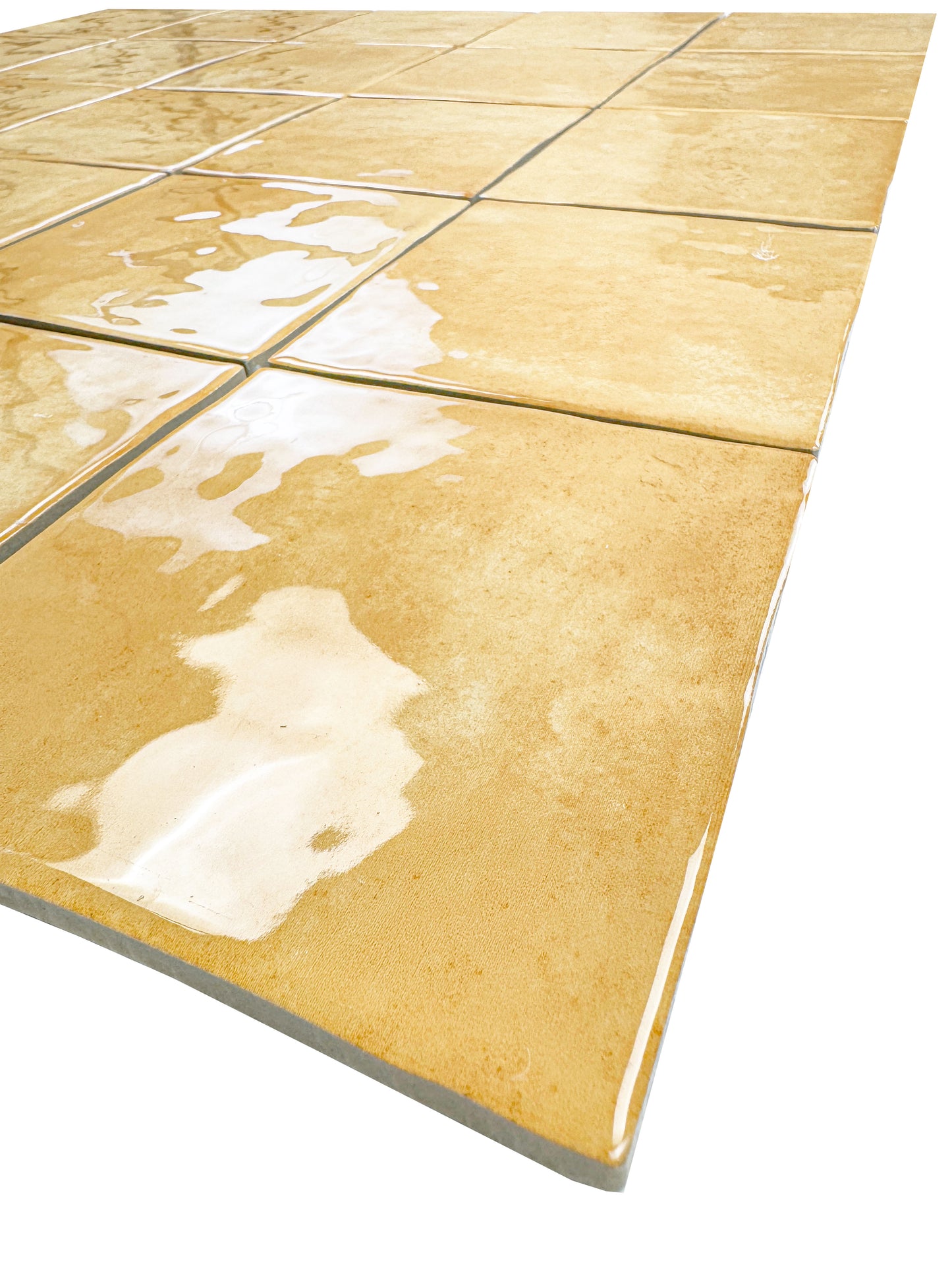 Milan Chromatic Series Butter Yellow Squre Glossy Porcelain Artisanal Tile