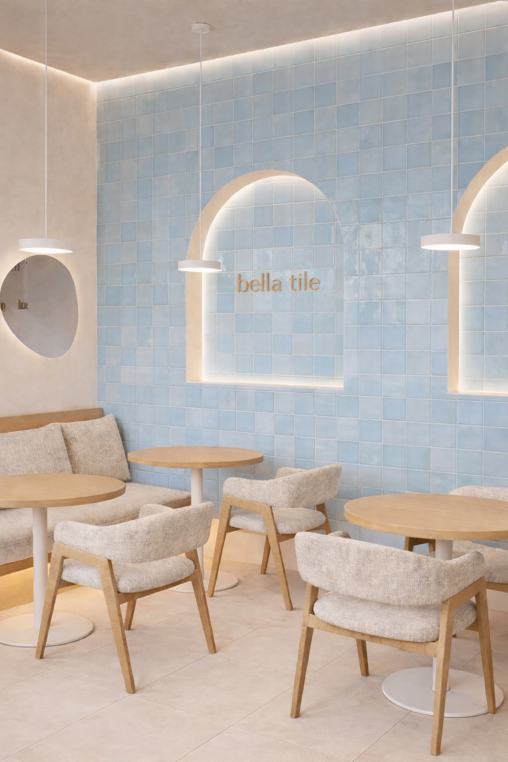 Milan Chromatic Series Stone Blue Squre Glossy Porcelain Artisanal Tile