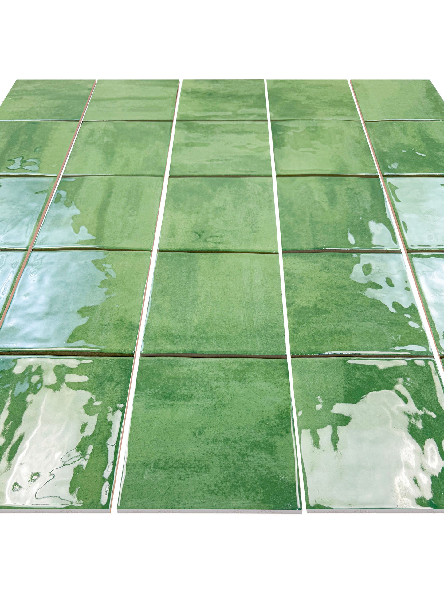Milan Chromatic Series Moss Green Squre Glossy Porcelain Artisanal Tile