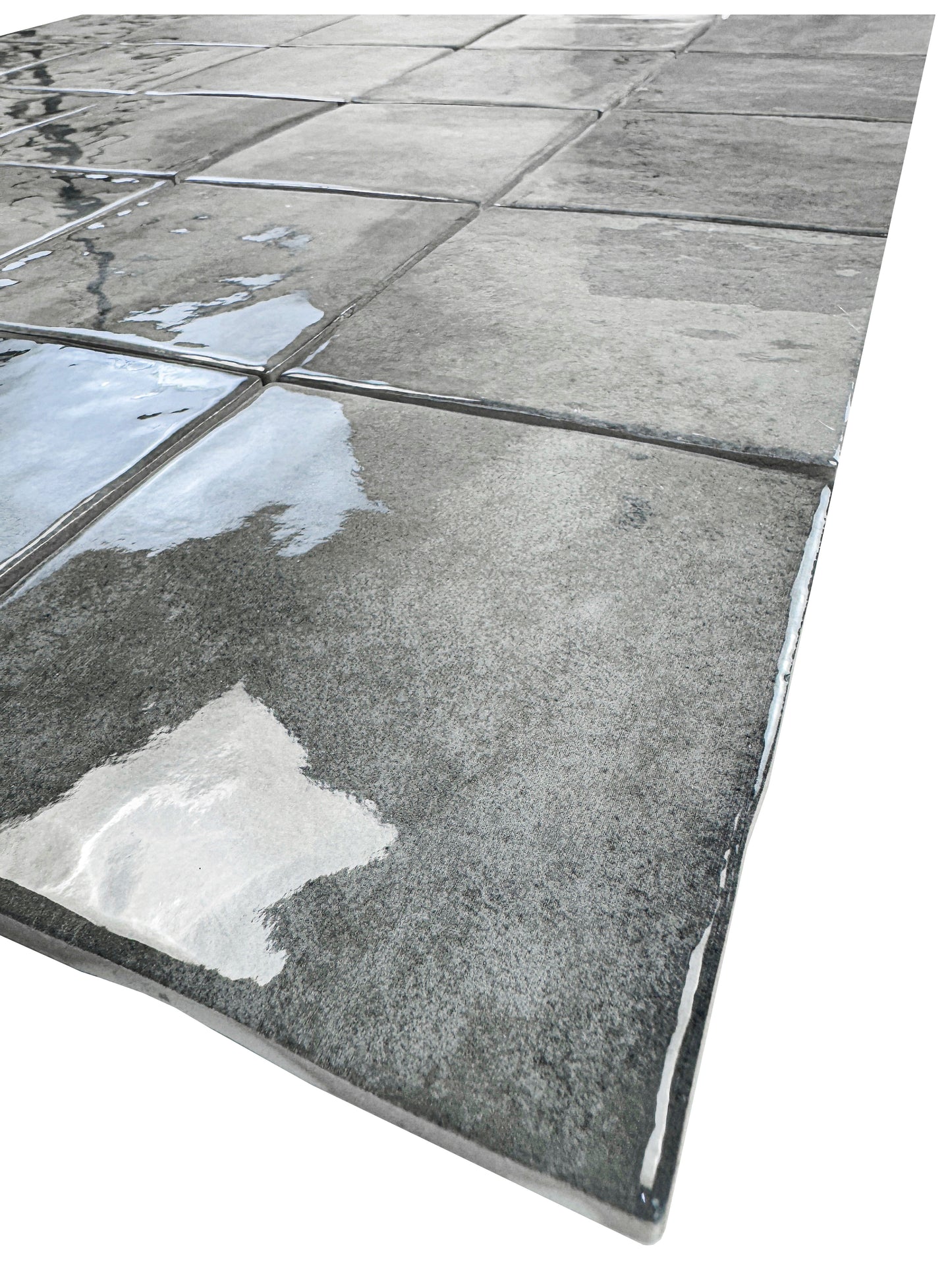 Milan Chromatic Series Cloud Grey Squre Glossy Porcelain Artisanal Tile