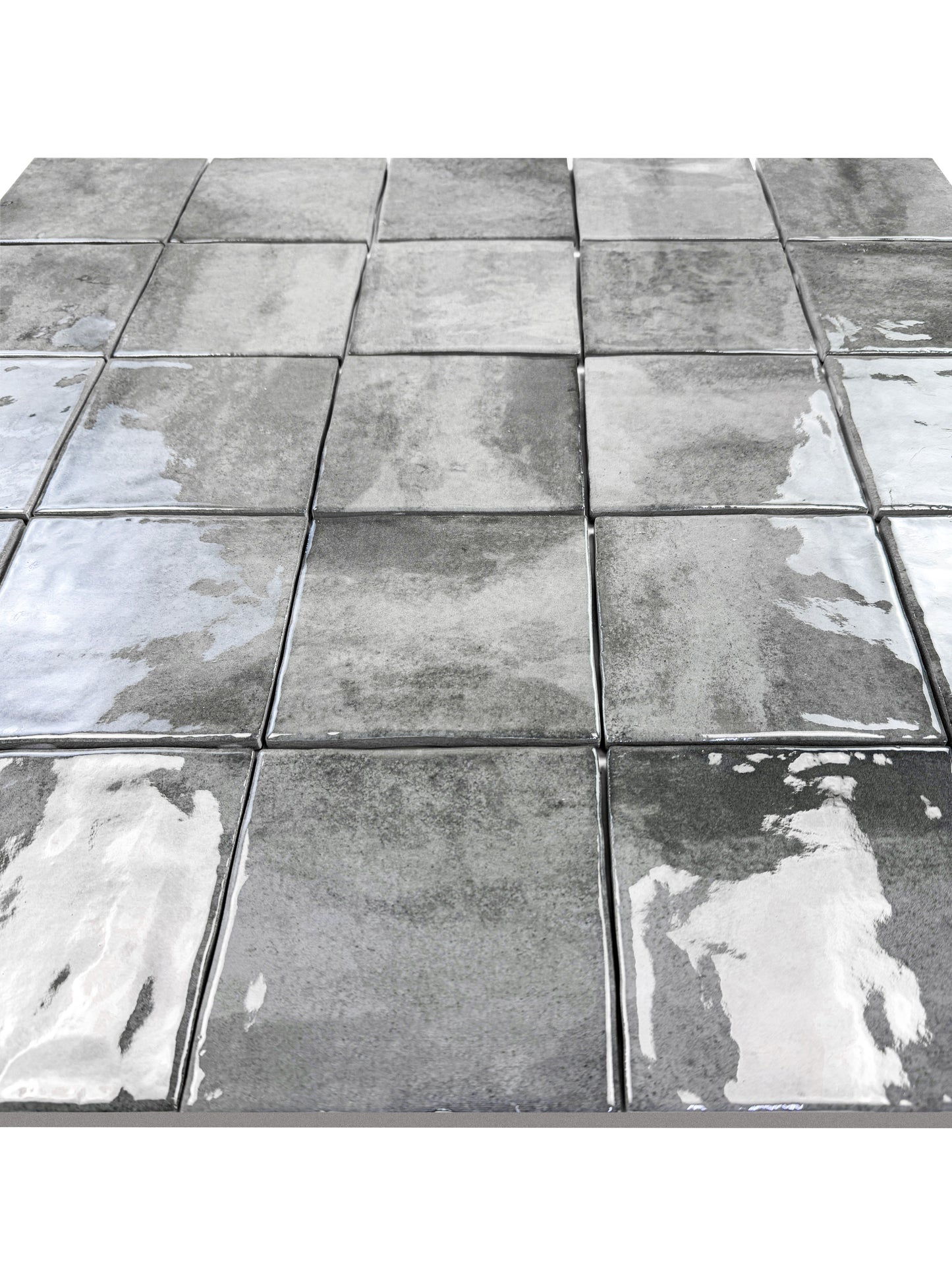 Milan Chromatic Series Cloud Grey Squre Glossy Porcelain Artisanal Tile