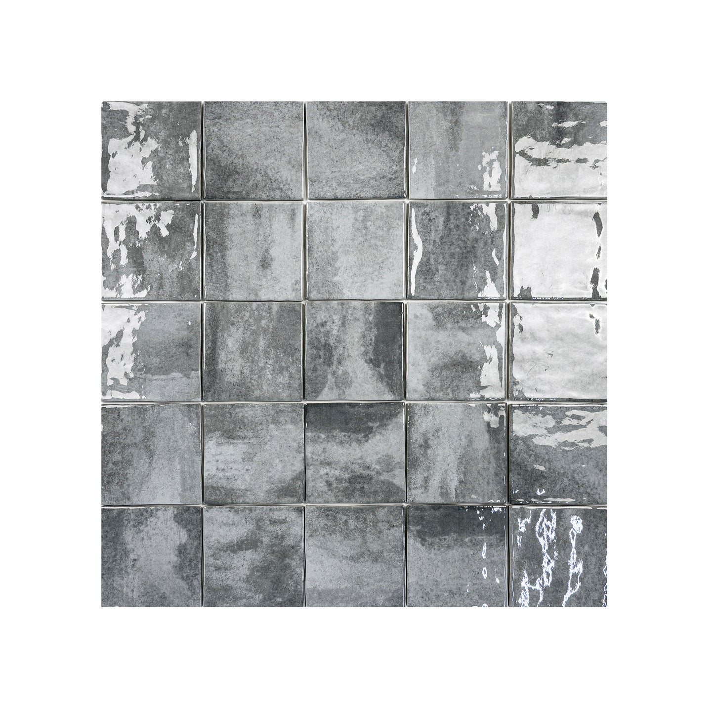 Milan Chromatic Series Cloud Grey Squre Glossy Porcelain Artisanal Tile