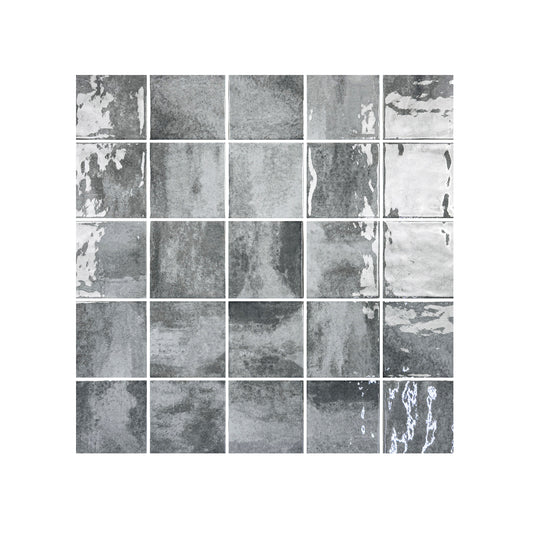 Milan Chromatic Series Cloud Grey Squre Glossy Porcelain Artisanal Tile