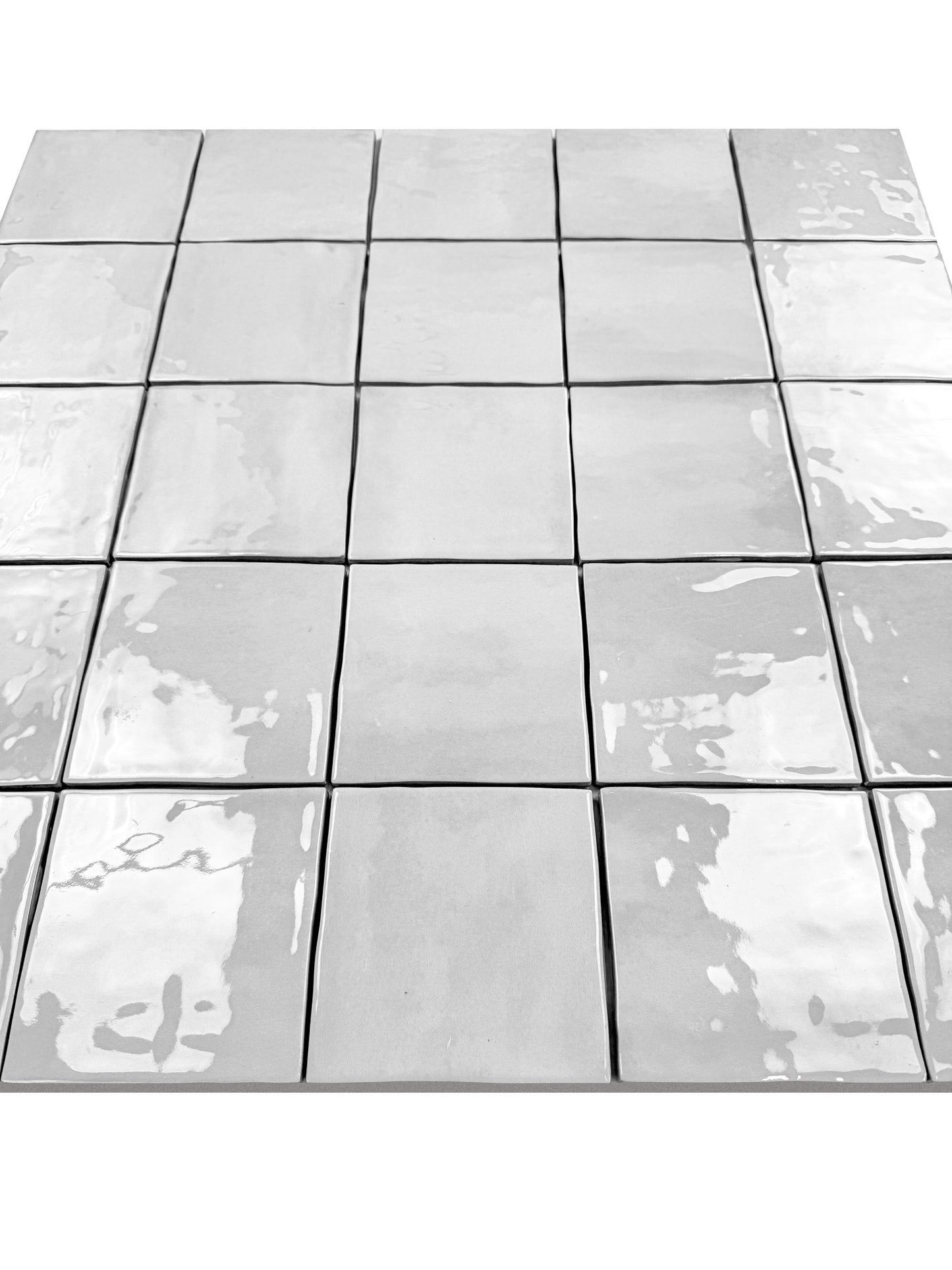 Milan Chromatic Series Rhino Grey Squre Glossy Porcelain Artisanal Tile