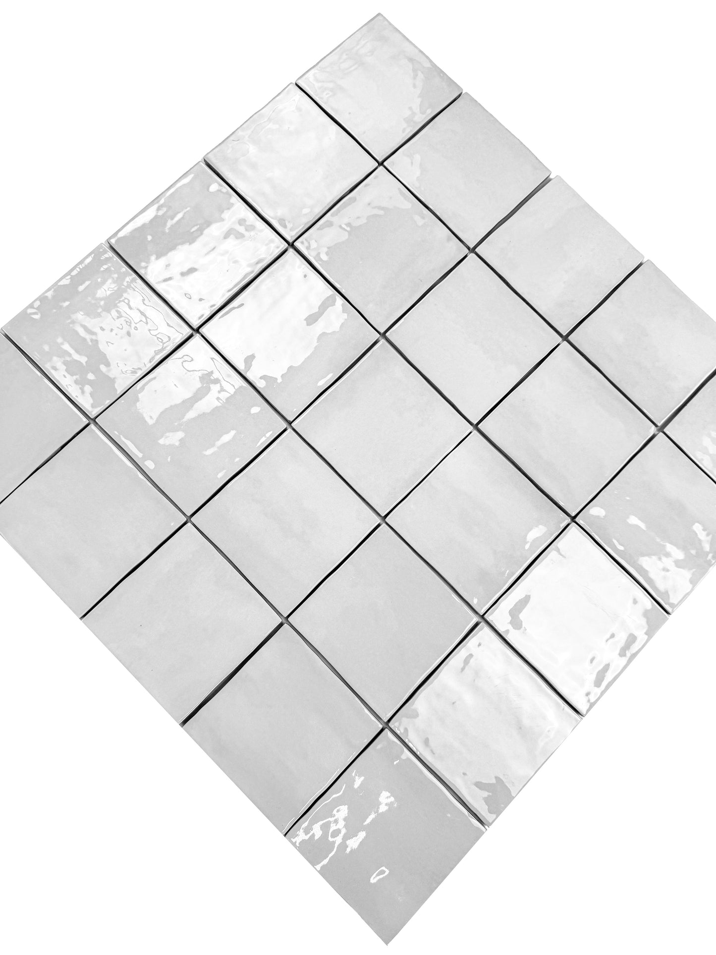 Milan Chromatic Series Rhino Grey Squre Glossy Porcelain Artisanal Tile