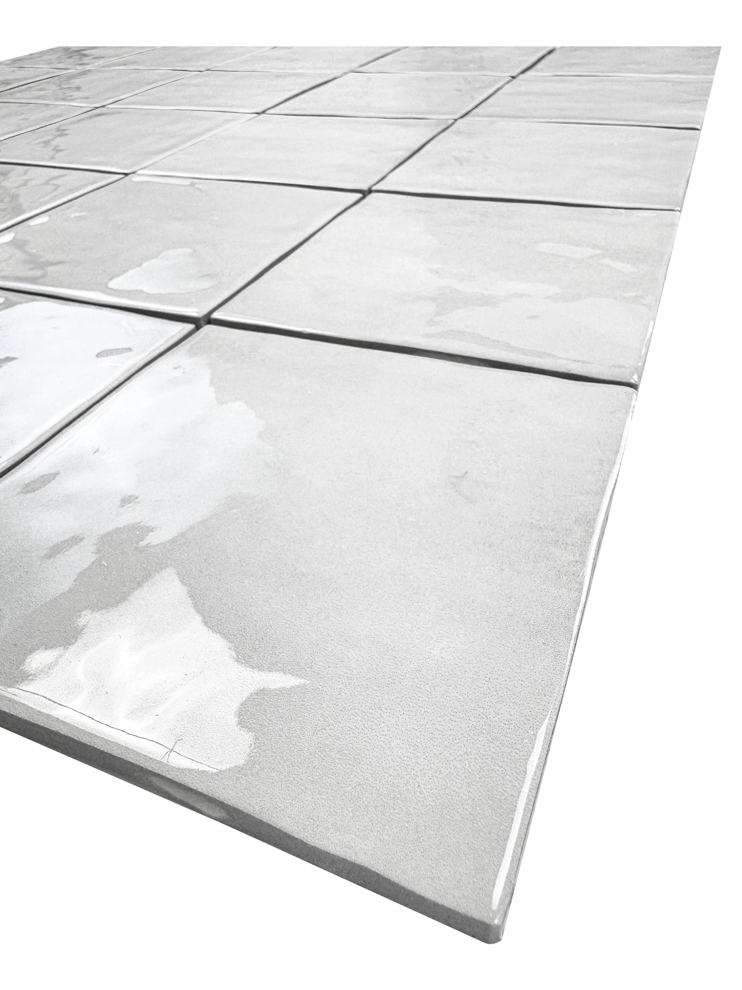 Milan Chromatic Series Rhino Grey Squre Glossy Porcelain Artisanal Tile