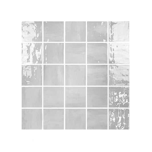 Milan Chromatic Series Rhino Grey Squre Glossy Porcelain Artisanal Tile