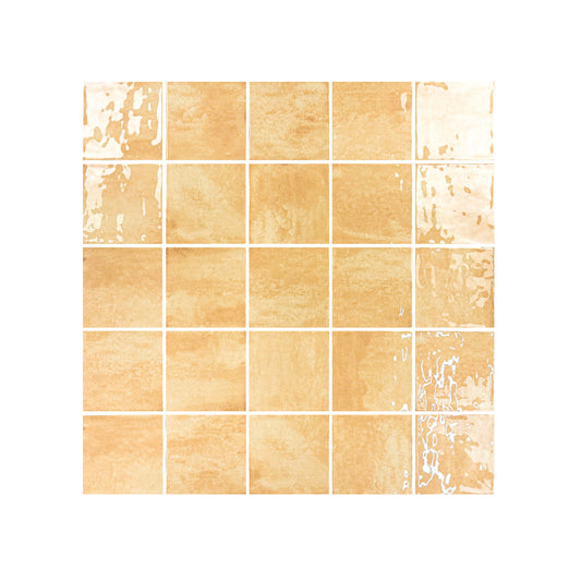 Milan Chromatic Series Butter Yellow Squre Glossy Porcelain Artisanal Tile