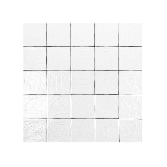Pearl Luxe Series Pearl White Semimatte Perlescent Ceramic Artisanal Tile
