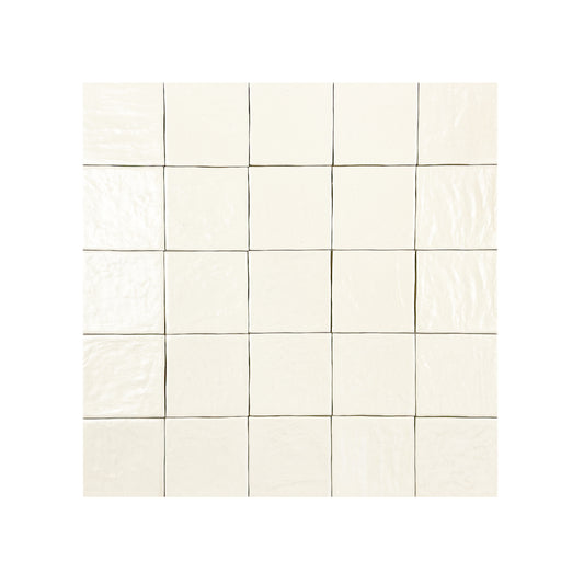 Pearl Luxe Series Light Beige Semimatte Perlescent Ceramic Artisanal Tile