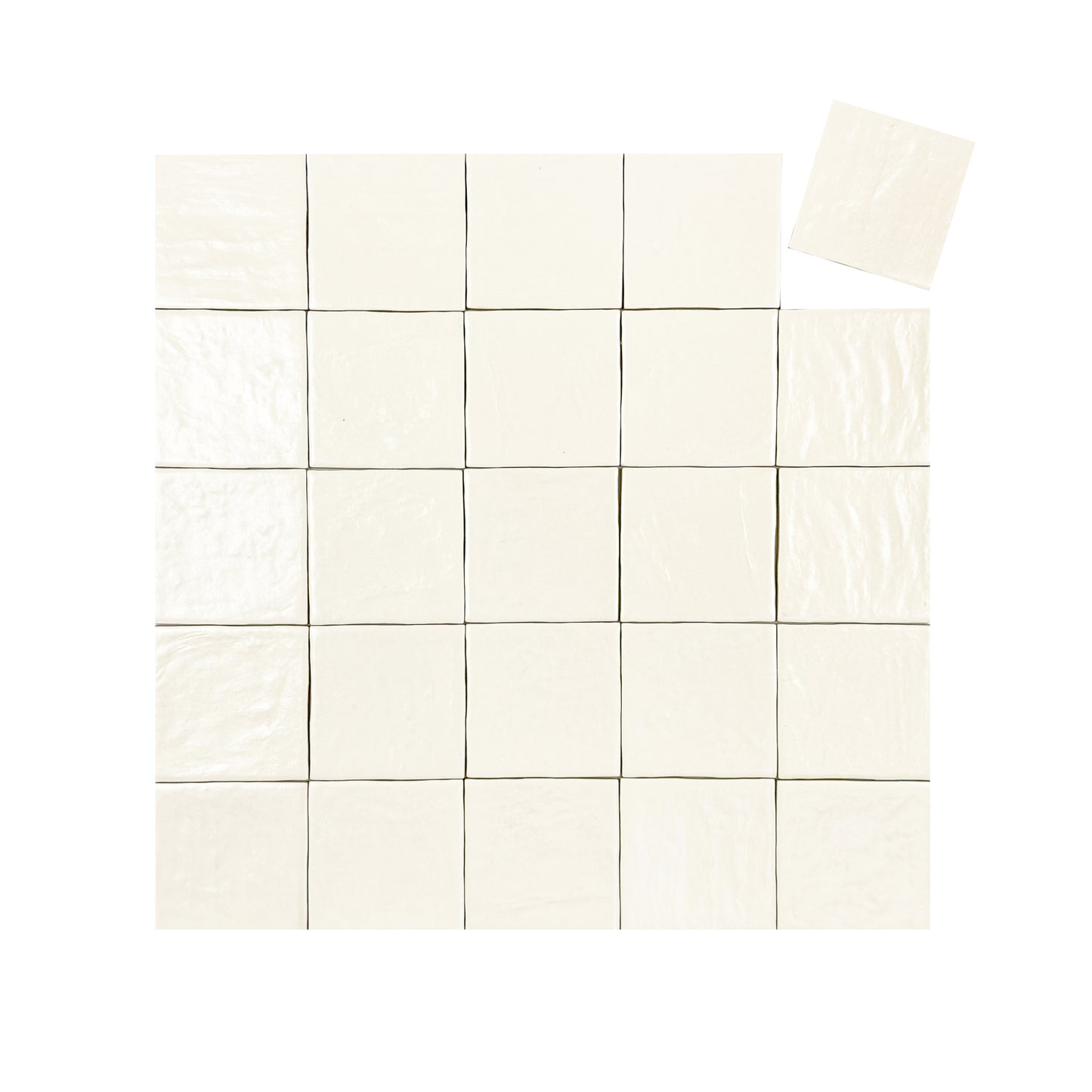 Pearl Luxe Series Light Beige Semimatte Perlescent Ceramic Artisanal Tile